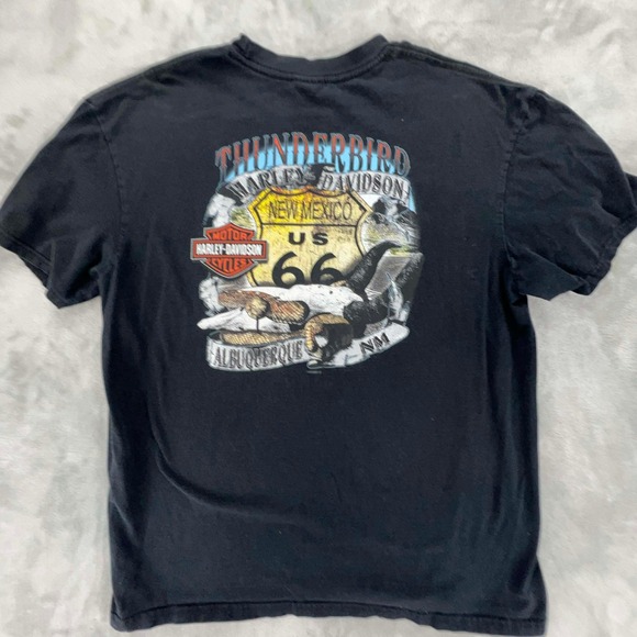 Harley Davidson Mens Eagle Flames Thunderbird US 66 Albuquerque NM T Shirt XL - Picture 2 of 11